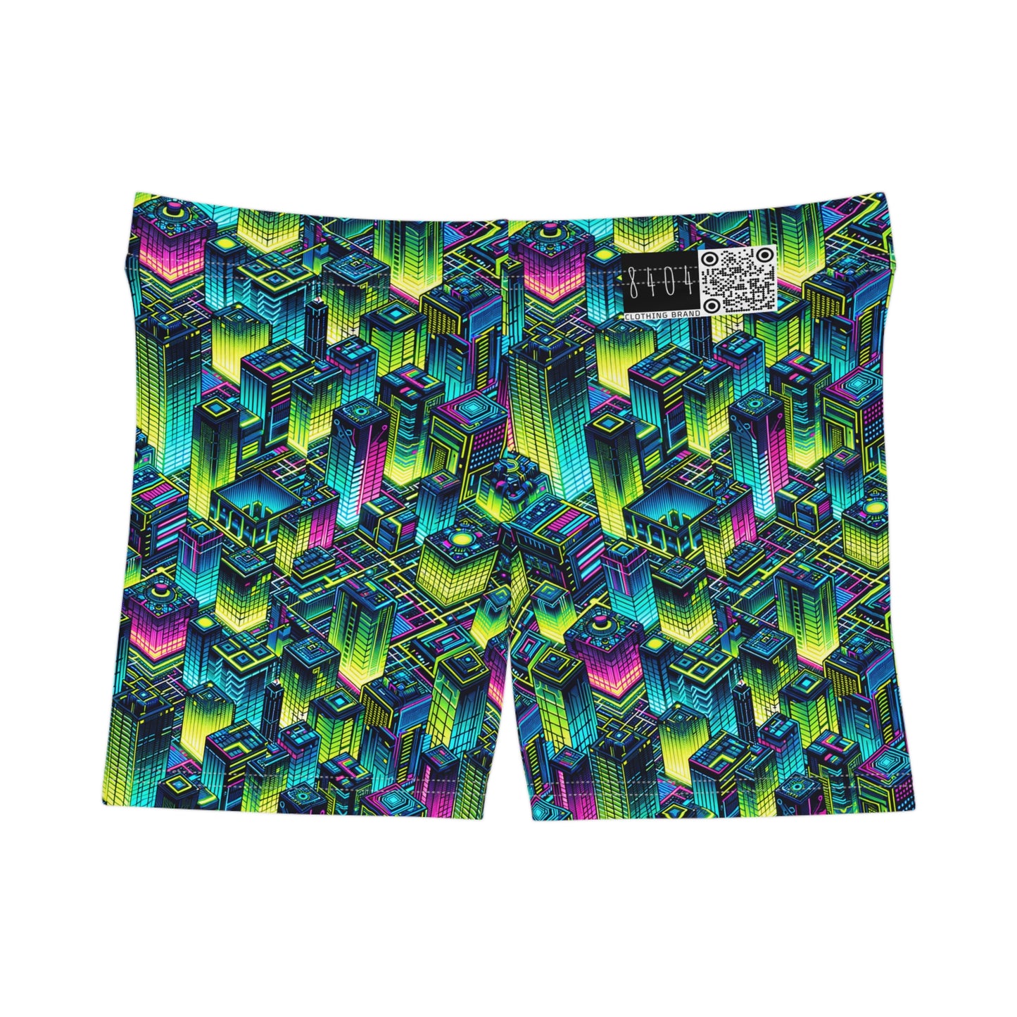 Tech-Infused Neon Tech-Forward Streetwear Women's Shorts - 8404 Design-65