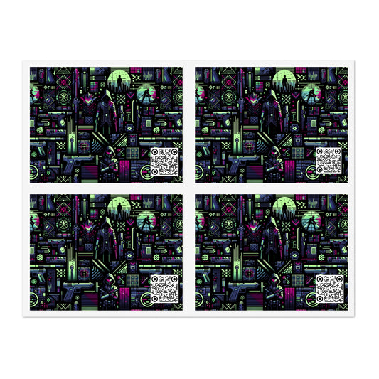 Tech Noir Futuristic Cyberpunk Sticker Sheets - 8404 Design-63