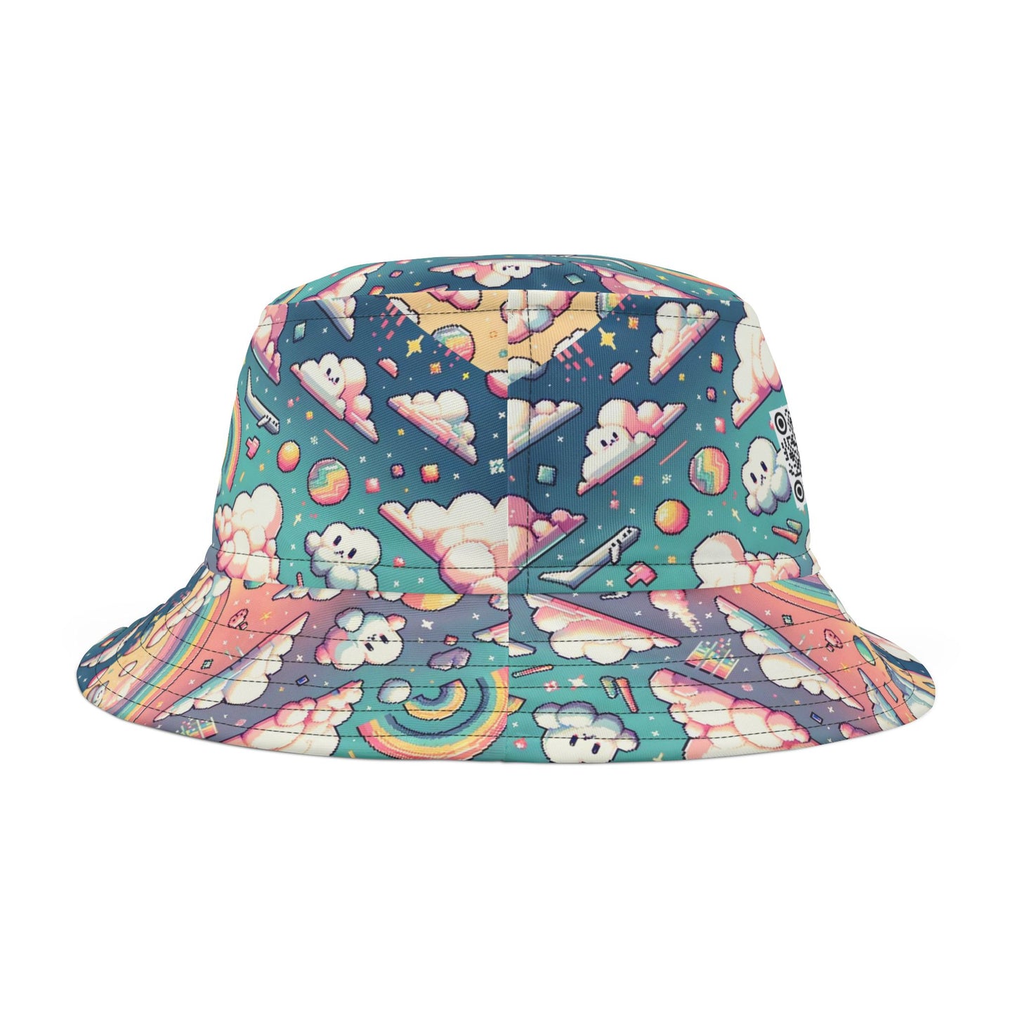 Digital Dreamland Whimsical and Nostalgic Streetwear With a Digital Twist Bucket Hat - 8404 Design-58