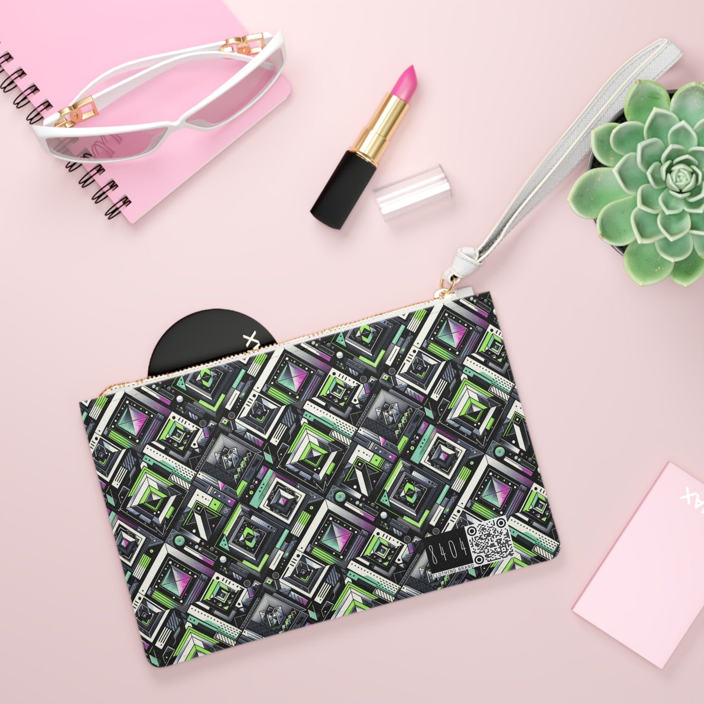 Retro Futurism Graphics Tech-Forward Streetwear Clutch Bag - 8404 Design-48