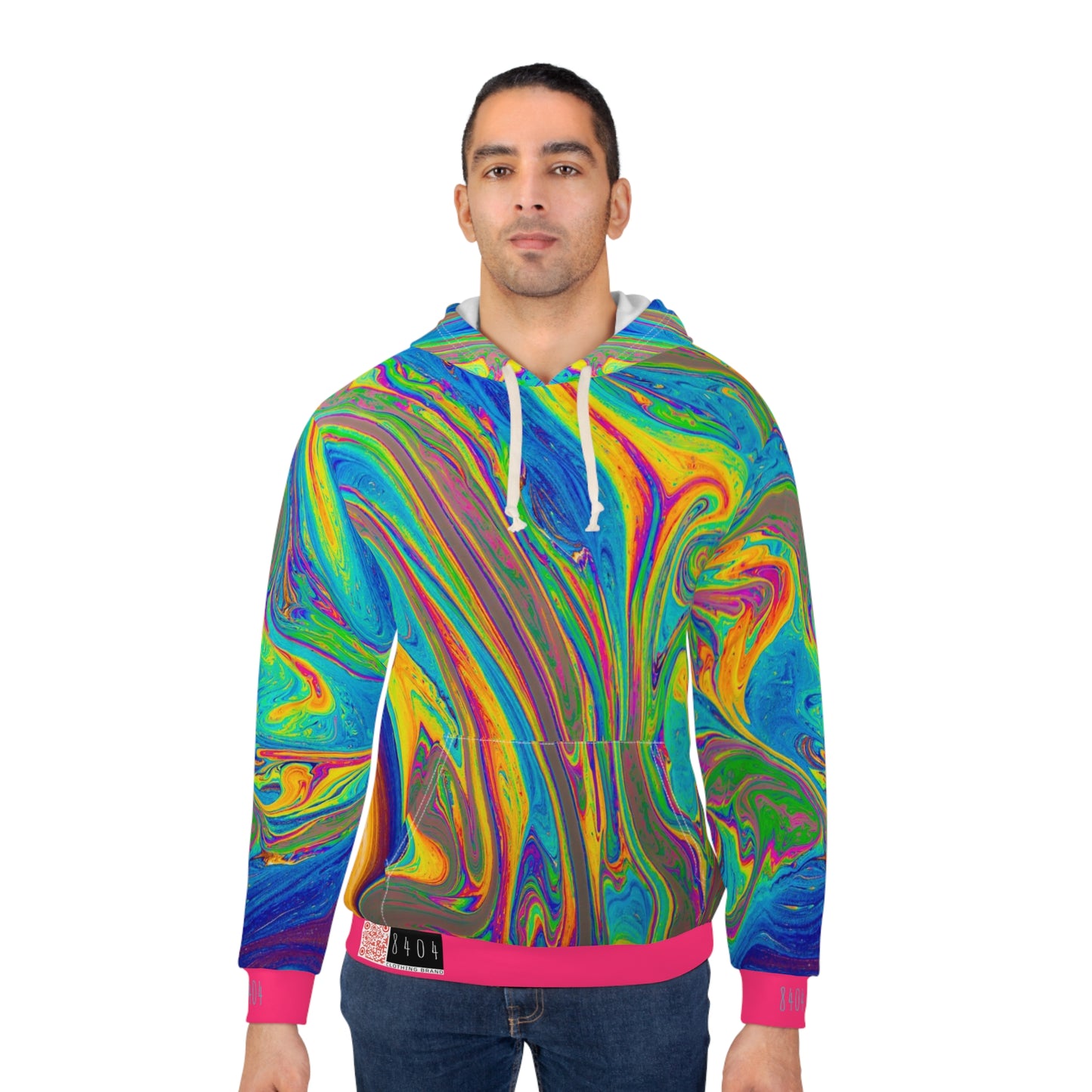 8404's Unisex Adult "flowing Colors in Red" Fashion Pullover Hoodie