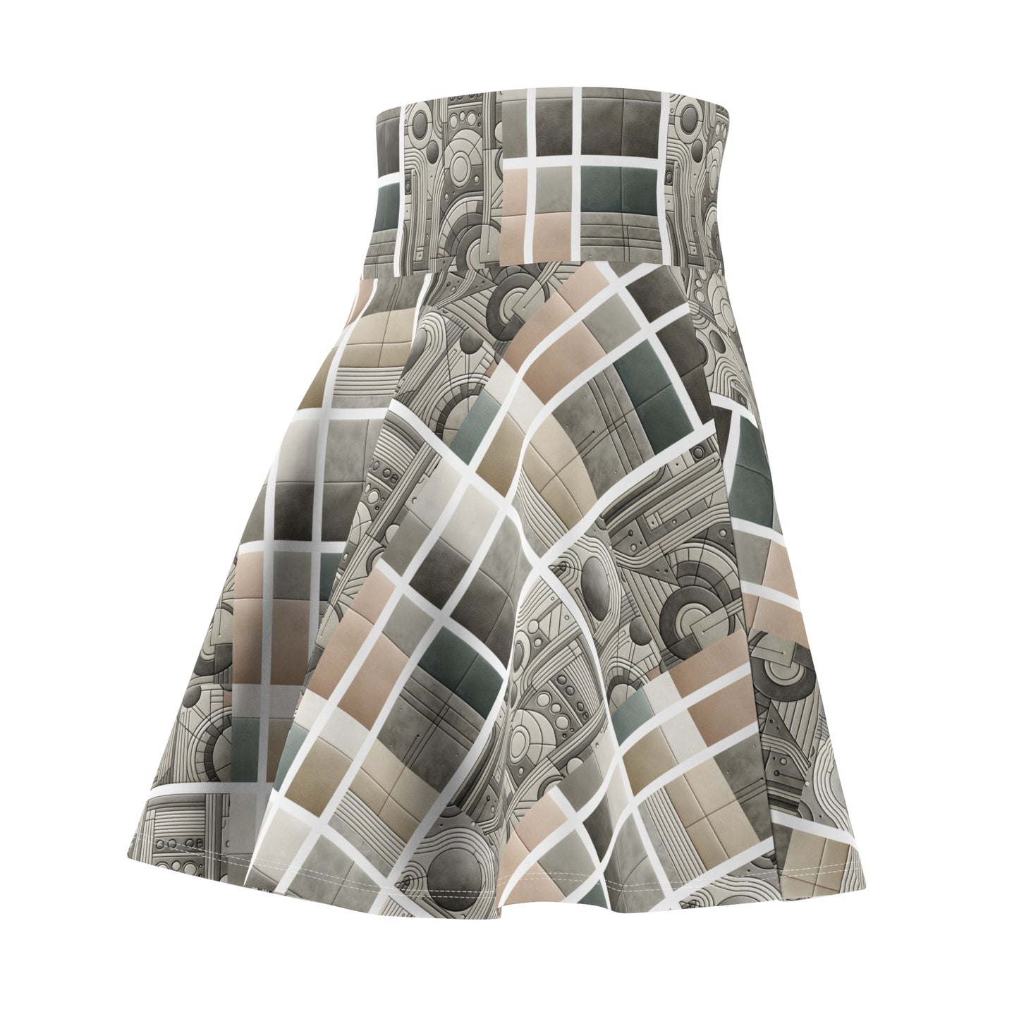 Tech Utility Chic Tech-Forward Minimalist Women's Skater Skirt - 8404 Design-59