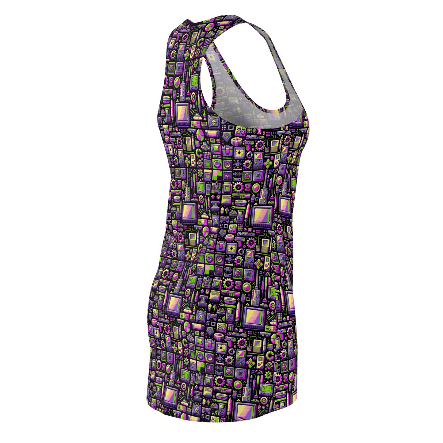 Digital Nostalgia Remix Modern Vintage Fusion Women's Cut & Sew Racerback Dress - 8404 Design-67