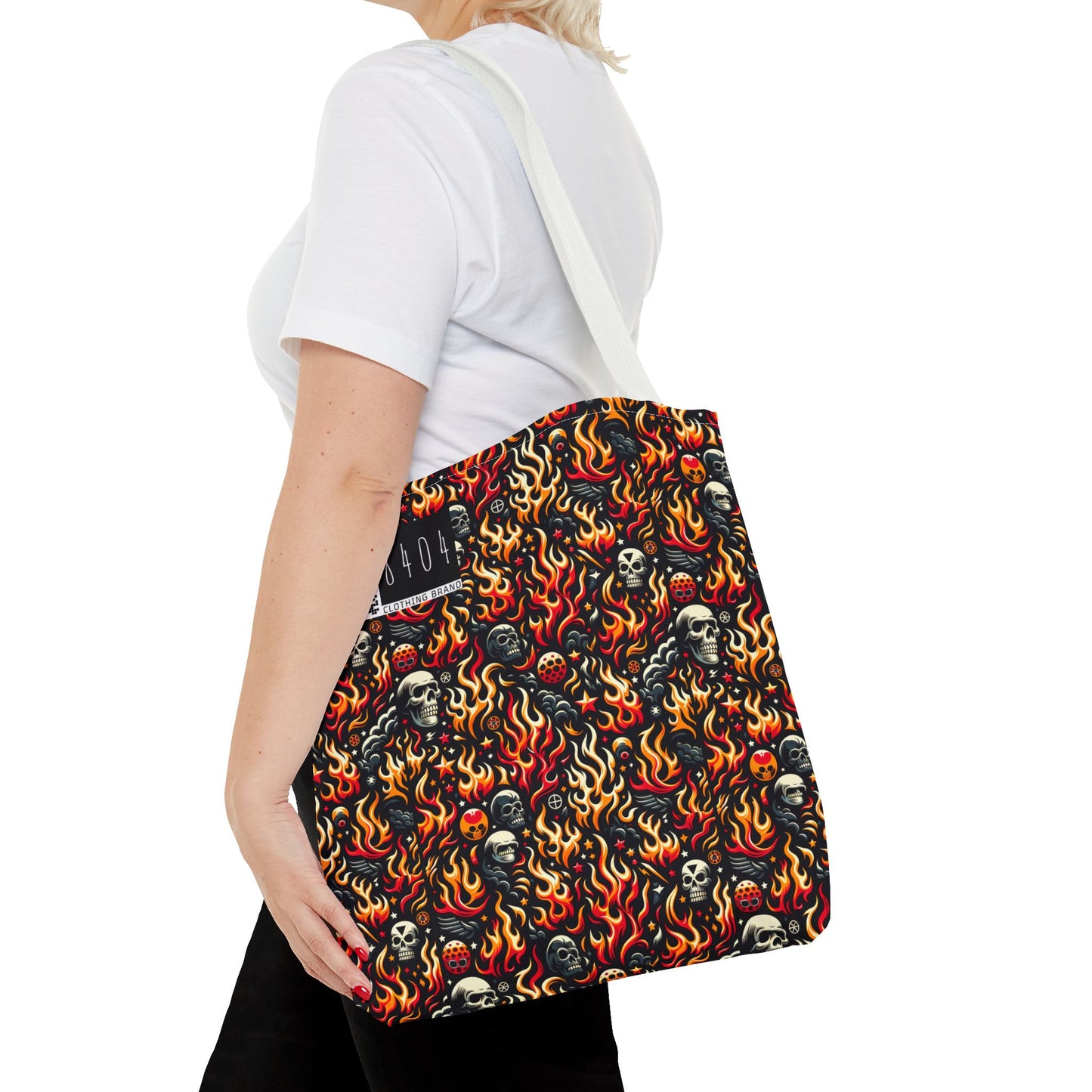Flame Graphics Maximalist Streetwear Tote Bag - 8404 Design-76