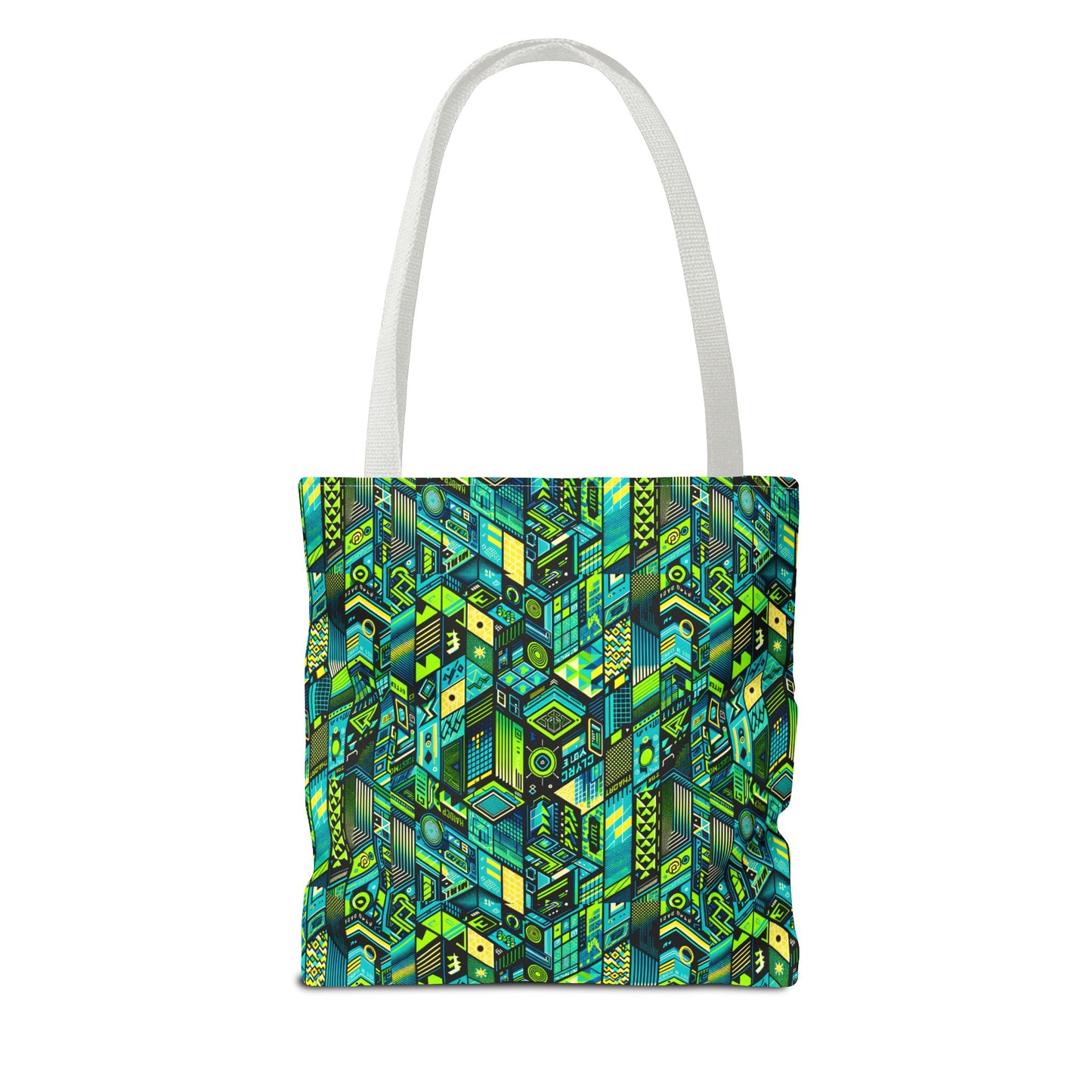 Tech-Infused Neon Tech-Forward Streetwear Tote Bag - 8404 Design-61