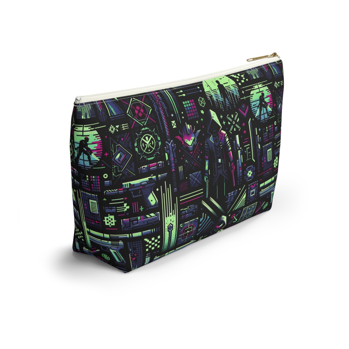 Tech Noir Futuristic Cyberpunk Accessory Pouch W T-Bottom - 8404 Design-63