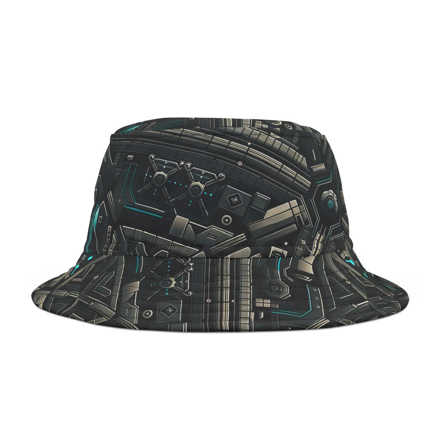 Tech Noir Futuristic Tech Aesthetic with a Dark Twist Bucket Hat - 8404 Design-59