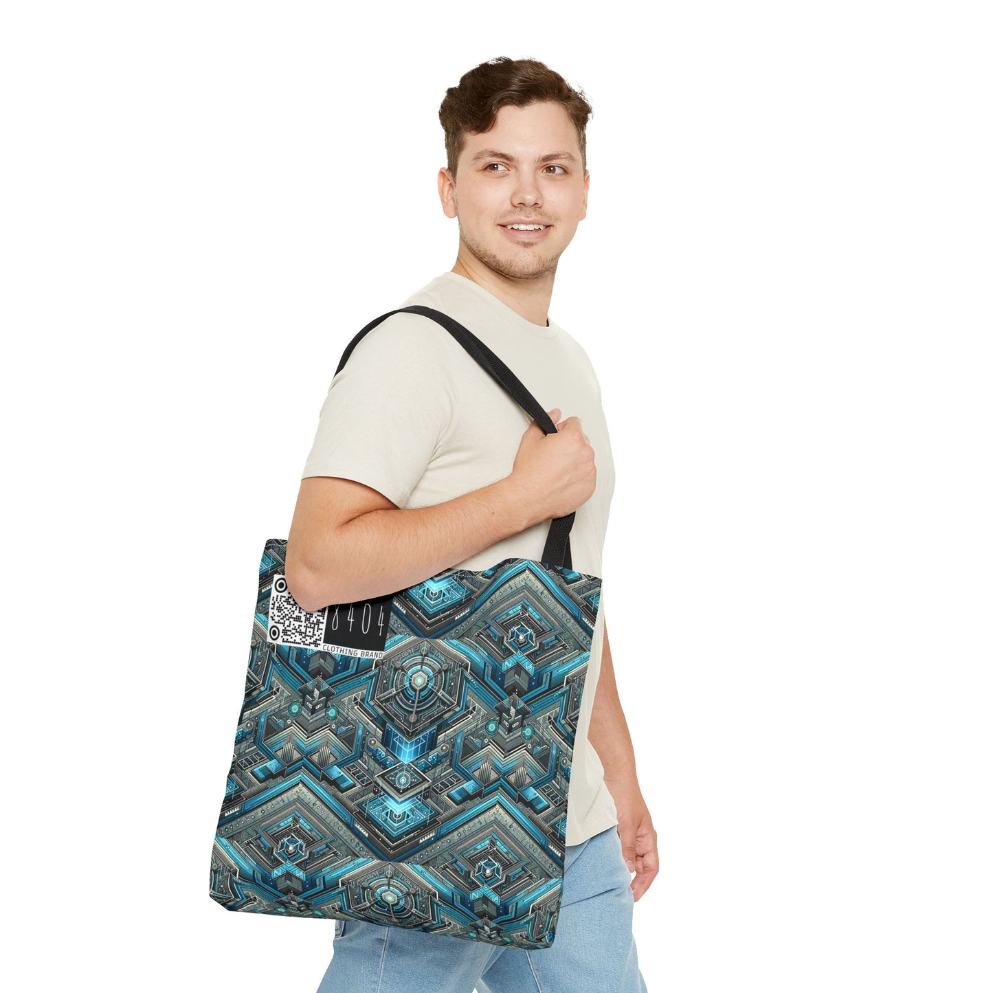 Tech-Infused Futurism Sleek Tech Edge Tote Bag - 8404 Design-49