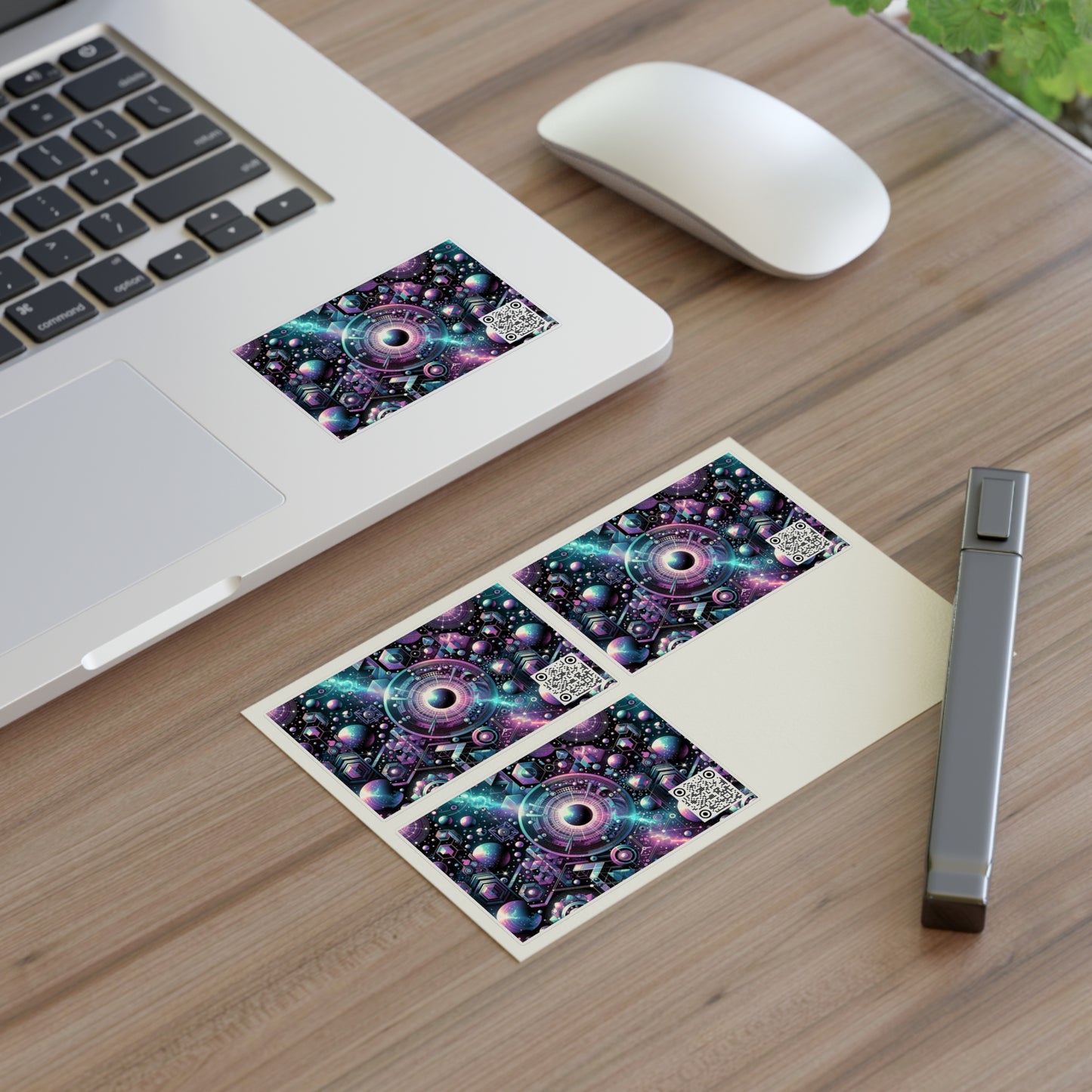 Galactic Hues Tech-Forward Cosmic Fusion Sticker Sheets - 8404 Design-56