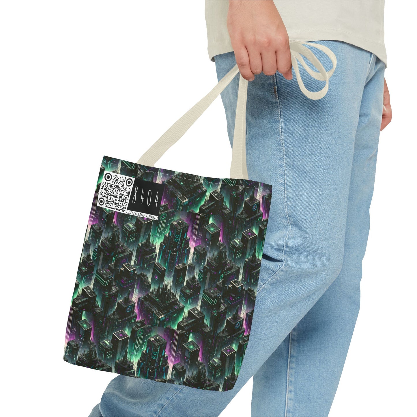 Tech Noir Aesthetics Tech-Forward Urban Dystopia Tote Bag - 8404 Design-44