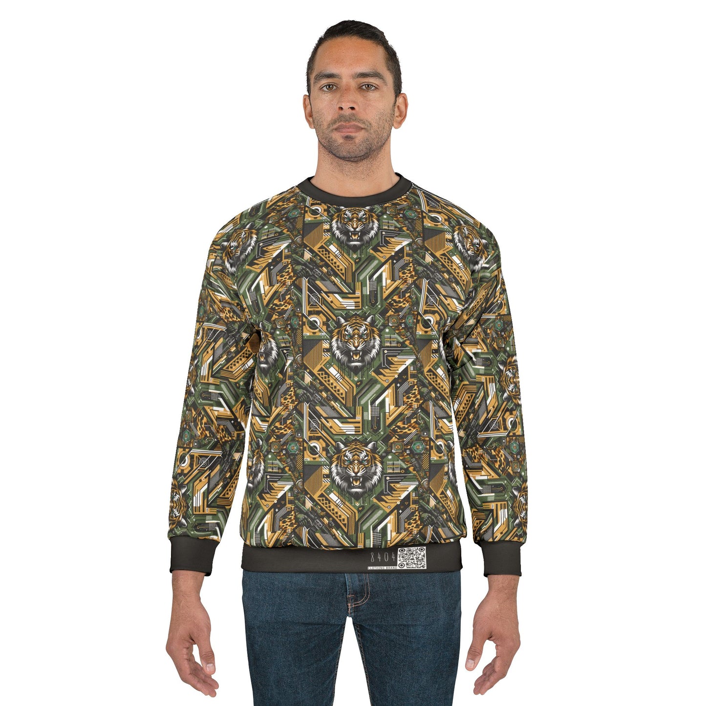 Neo-Camo Fusion Tech-Forward Streetwear Sweatshirt - 8404 Design-58