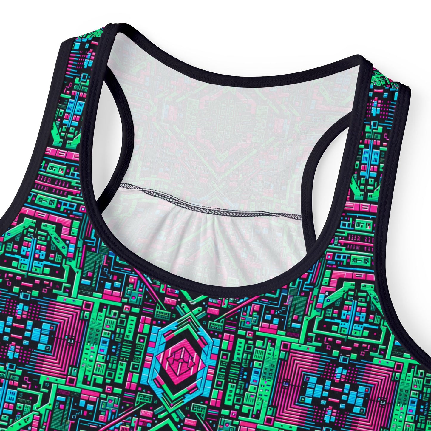 Digital Glitch Vibes Tech-Inspired Streetwear Women's Tank Top - 8404 Design-71