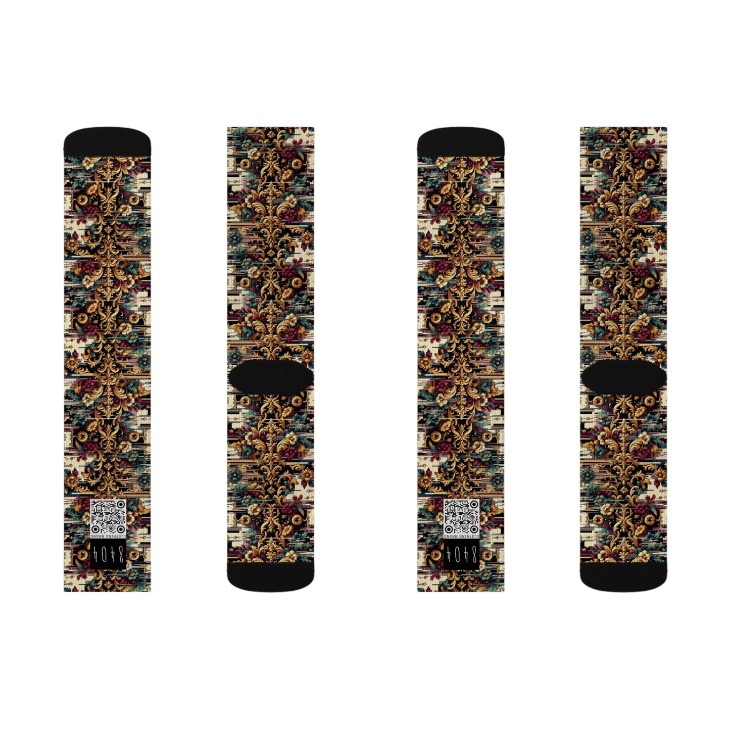 Digital Renaissance Modern Baroque Fusion Sublimation Socks - 8404 Design-63