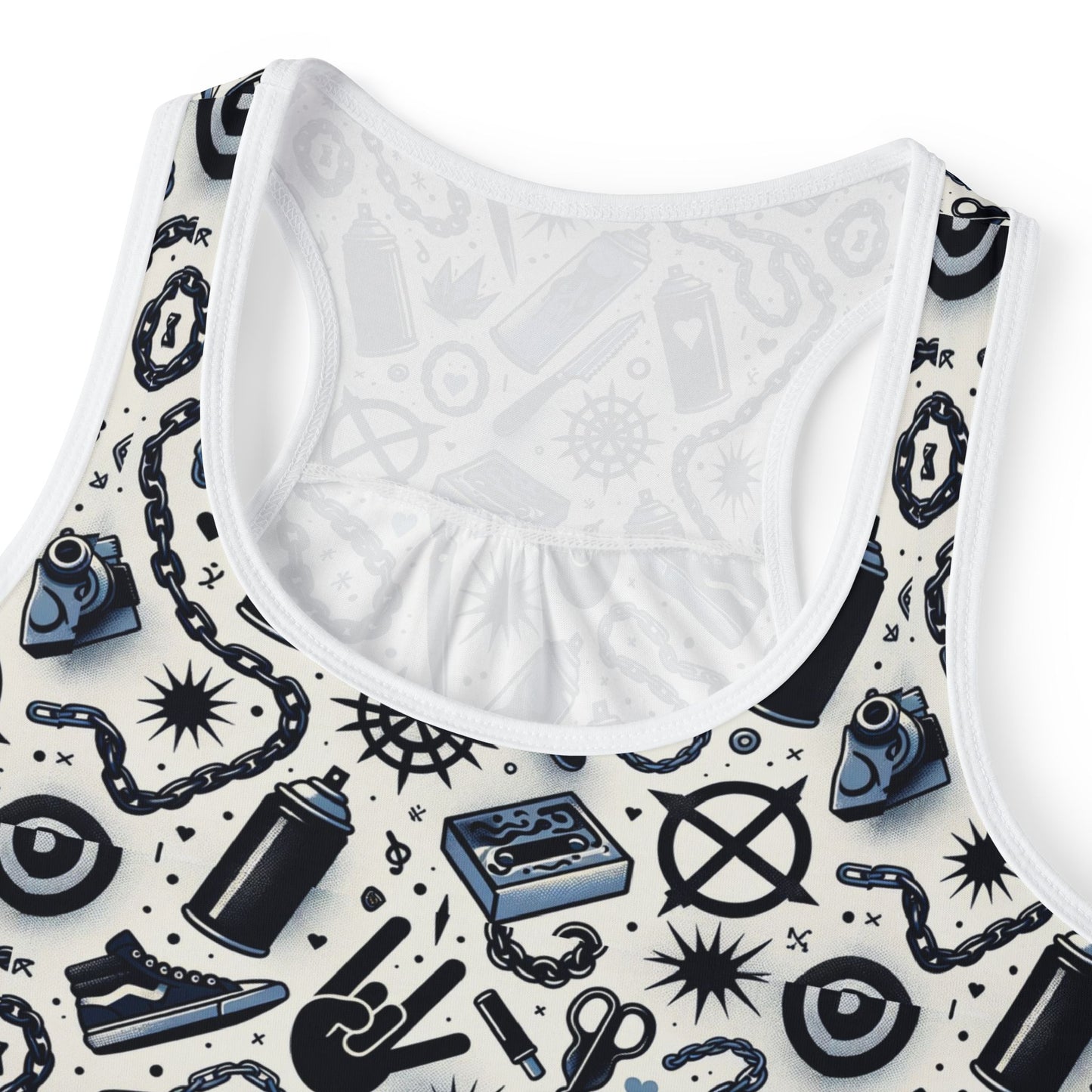 Cultural Rebellion Graphics Edgy and Rebellious With a Hint of Nostalgia Women's Tank Top - 8404 Design-57
