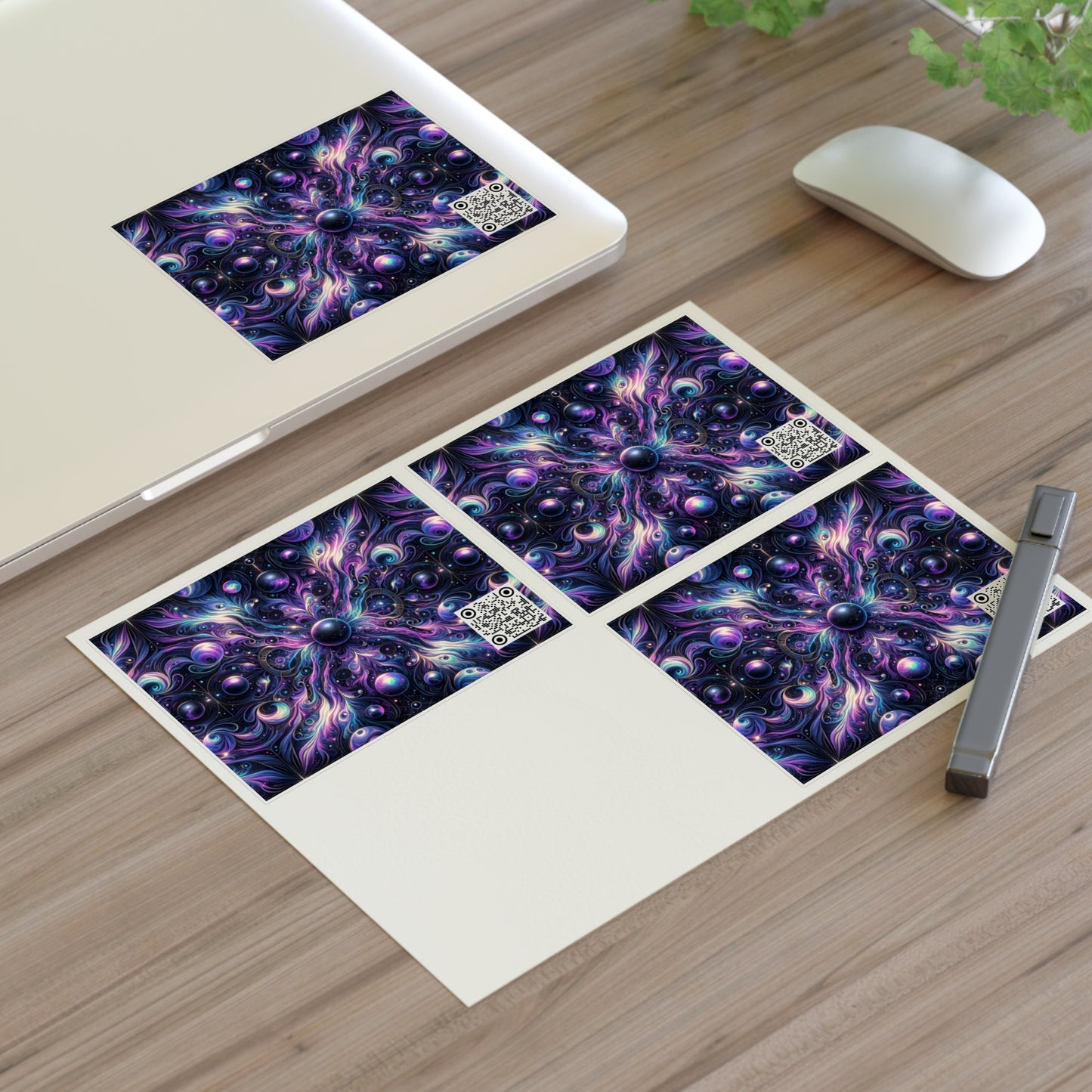Galactic Hues Tech-Forward Cosmic Fusion Sticker Sheets - 8404 Design-41