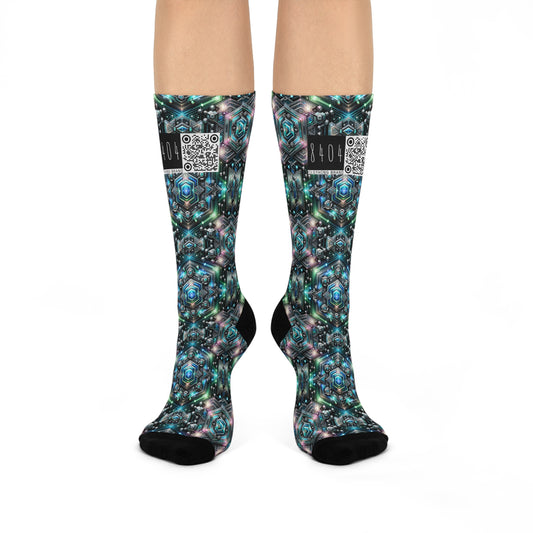 Tech-Infused Futurism Futuristic Tech Cushioned Crew Socks - 8404 Design-63