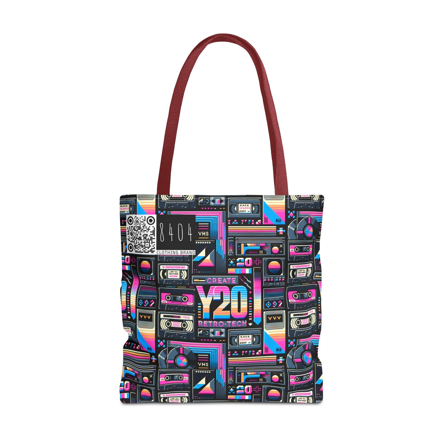 Digital Nostalgia Tech-Inspired Retro Fusion Tote Bag - 8404 Design-65