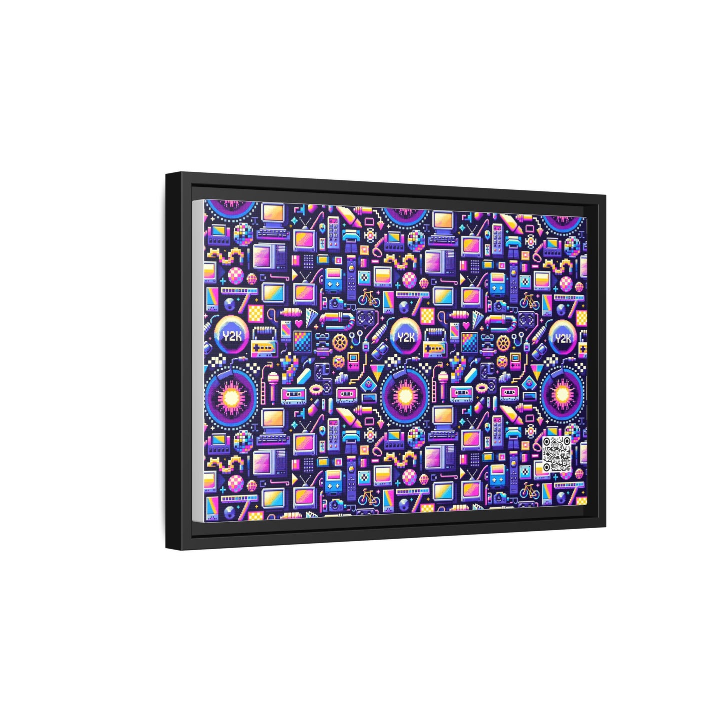 Digital Nostalgia Modern Retro Fusion Matte Canvas, Framed (multi-Color) - 8404 Design-64 B