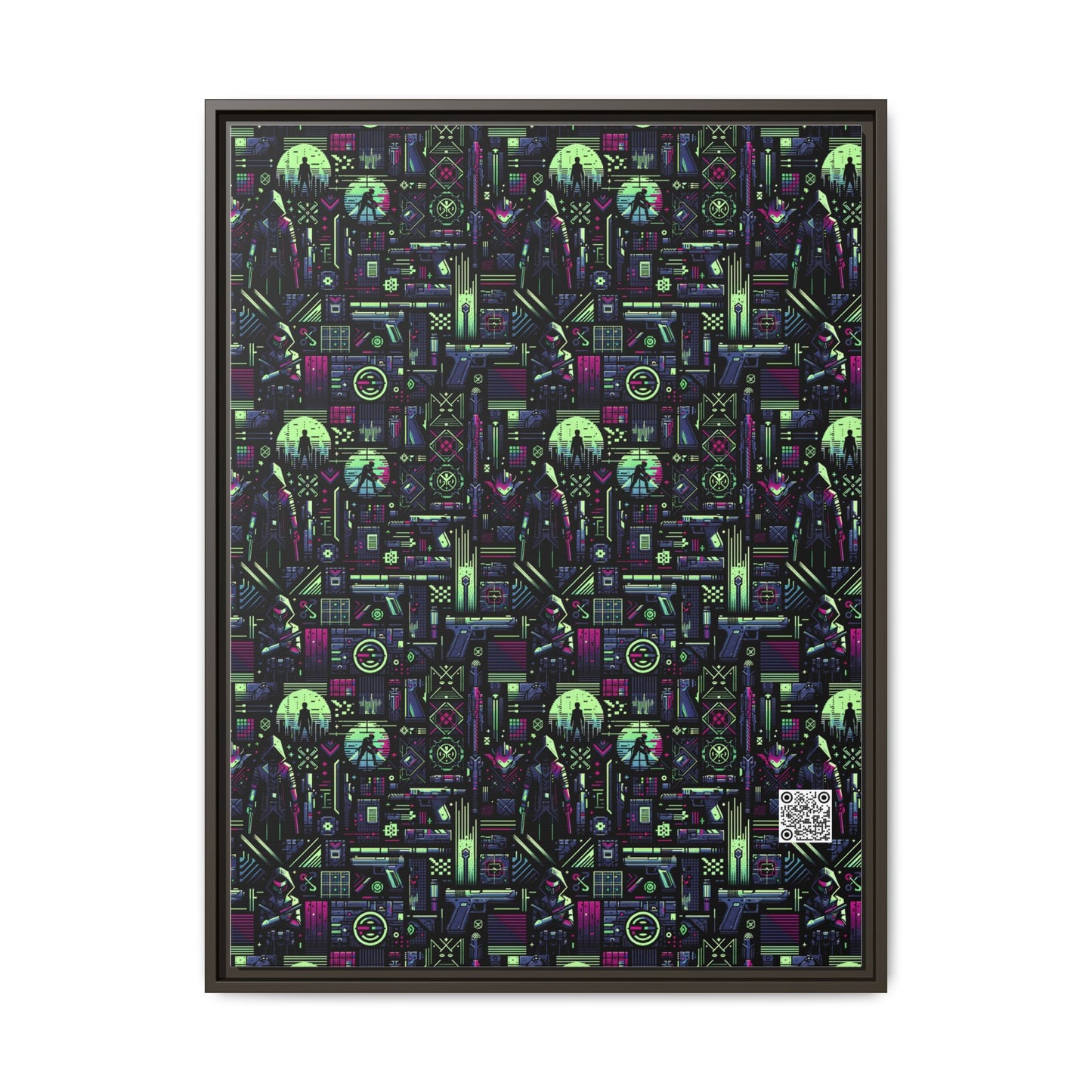 Tech Noir Futuristic Cyberpunk Matte Canvas, Framed (multi-Color) - 8404 Design-63 A