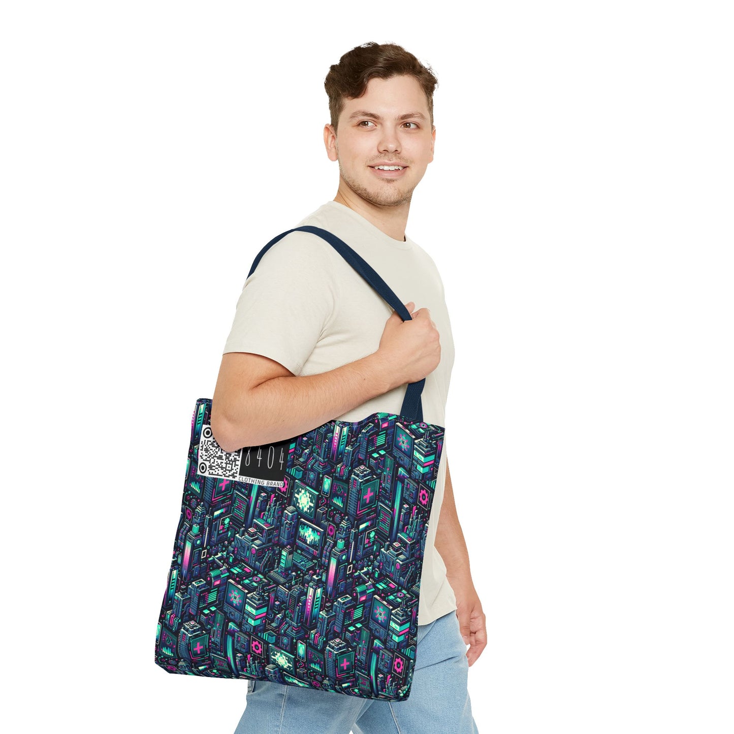 Digital Rebellion Tech-Inspired Streetwear Tote Bag - 8404 Design-58