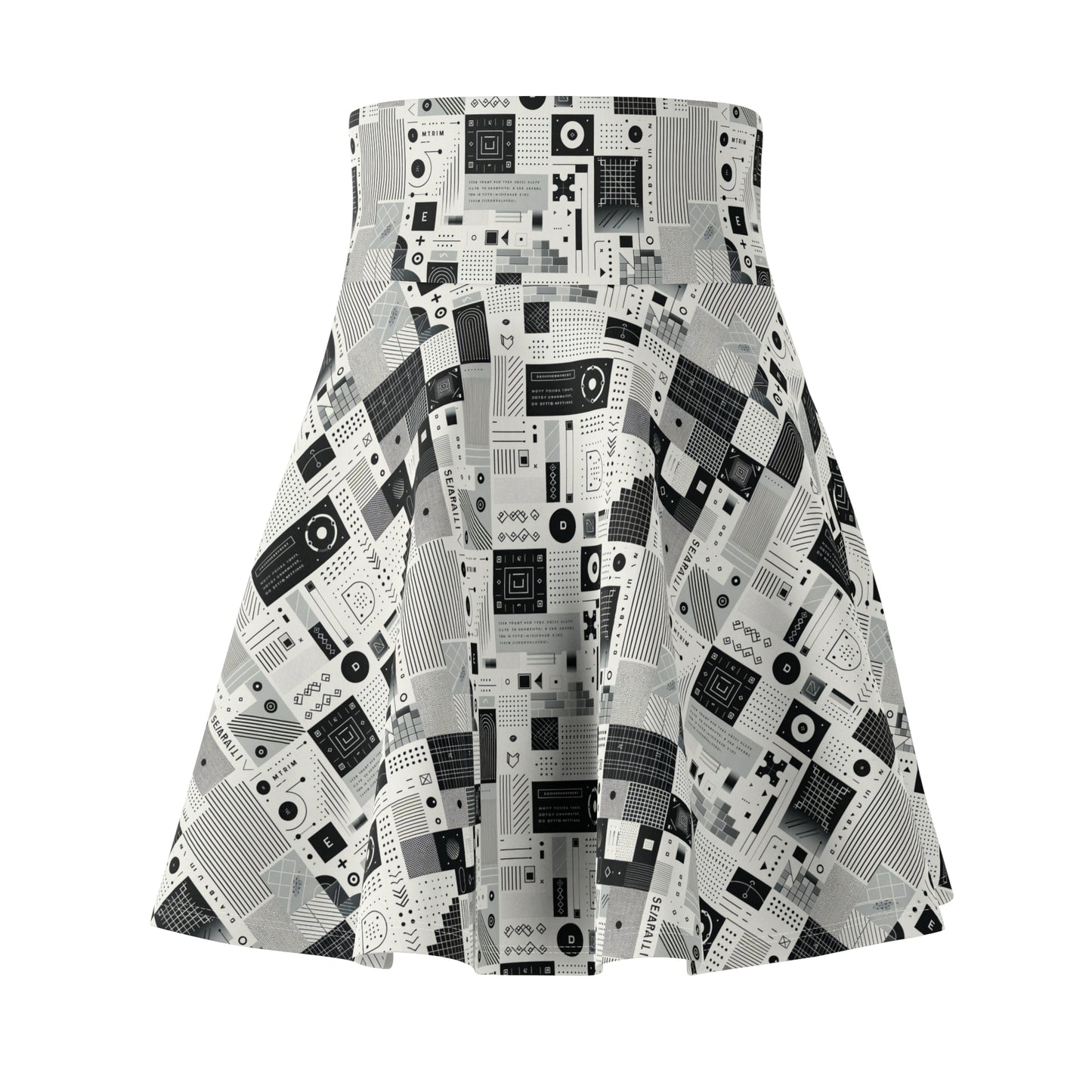 Digital Minimalism Minimalist Tech Women's Skater Skirt - 8404 Design-50