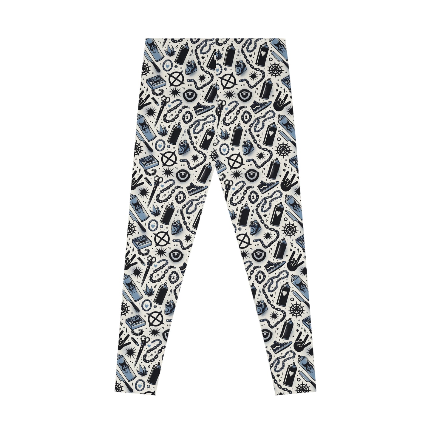 Cultural Rebellion Graphics Edgy and Rebellious With a Hint of Nostalgia Stretch Leggings - 8404 Design-57