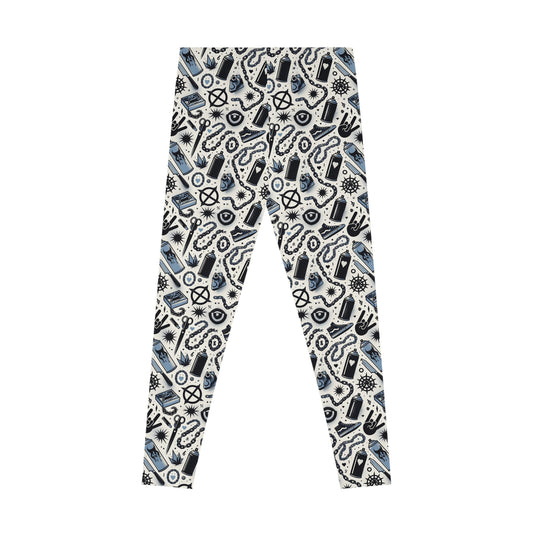 Cultural Rebellion Graphics Edgy and Rebellious With a Hint of Nostalgia Stretch Leggings - 8404 Design-57