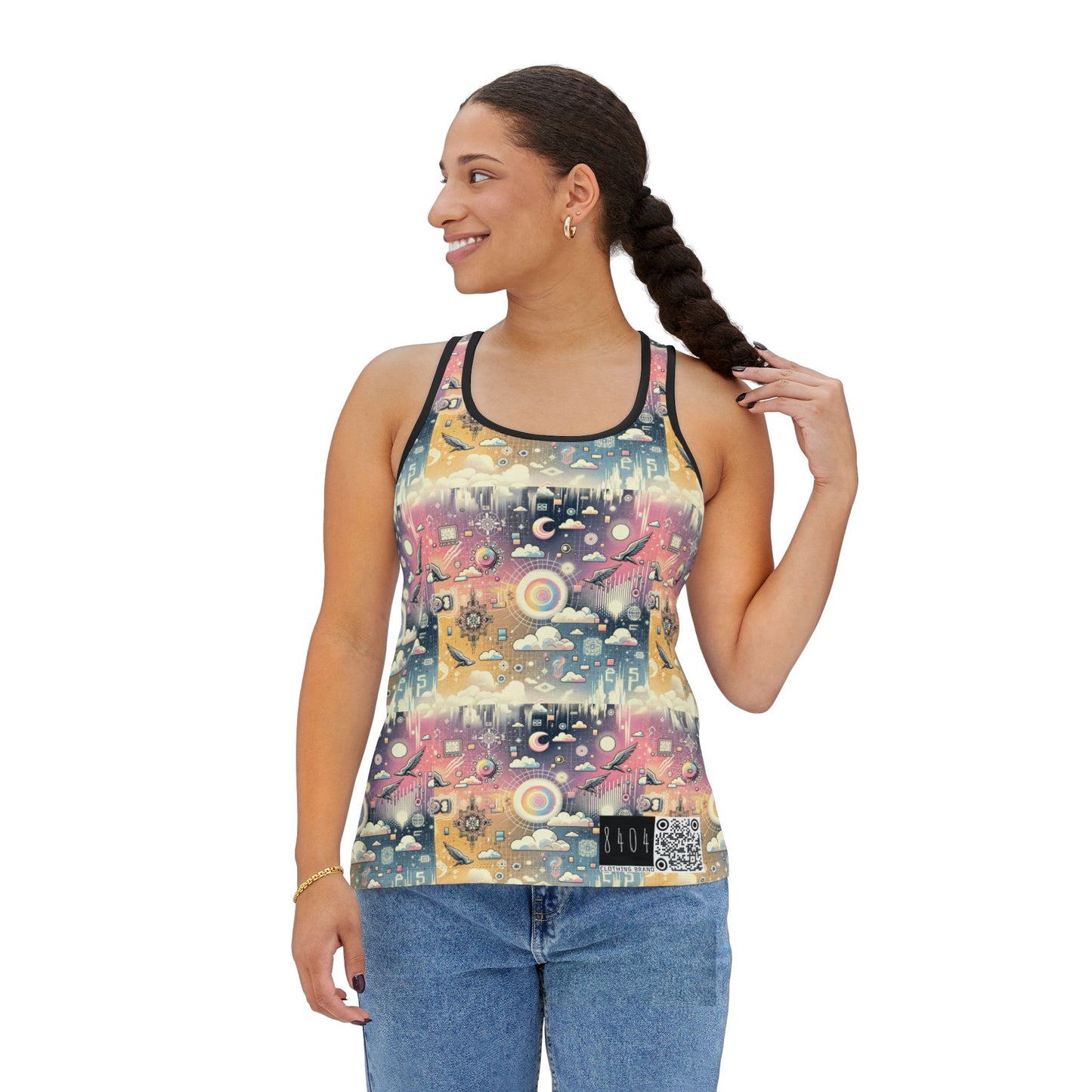 Digital Dreamland Whimsical and Nostalgic Streetwear With a Digital Twist Women's Tank Top - 8404 Design-69