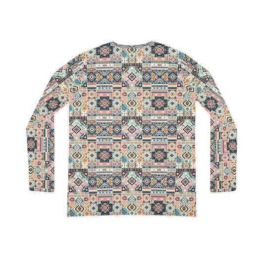 Digital Artisanal Fusion Digital Artisanal Women's Long Sleeve V-Neck Shirt - 8404 Design-55