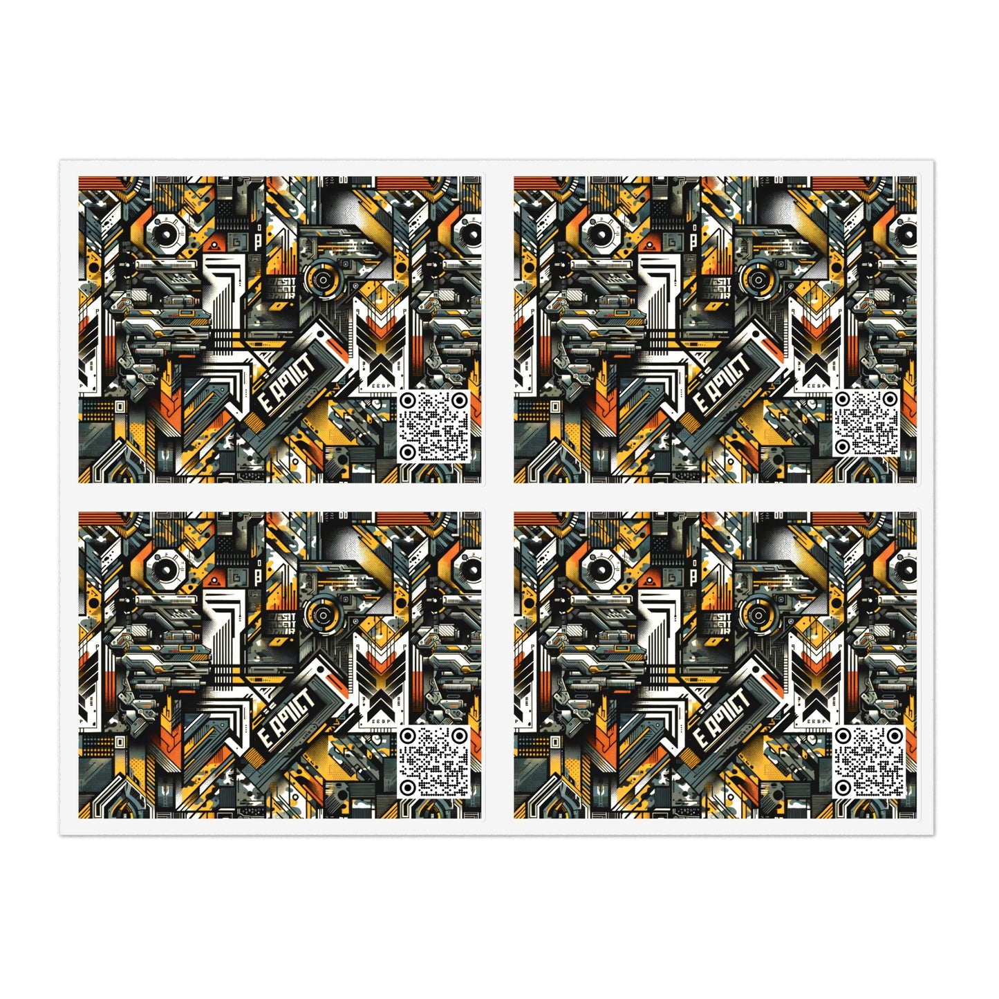 Digital Punk Futuristic Grunge Sticker Sheets - 8404 Design-49
