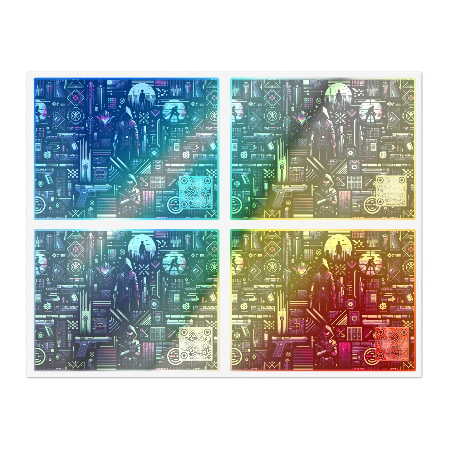 Tech Noir Futuristic Cyberpunk Sticker Sheets - 8404 Design-63