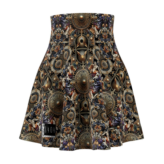 Digital Renaissance Luxurious Streetwear Inspired By Classical Art With a Modern Twist Women's Skater Skirt - 8404 Design-55