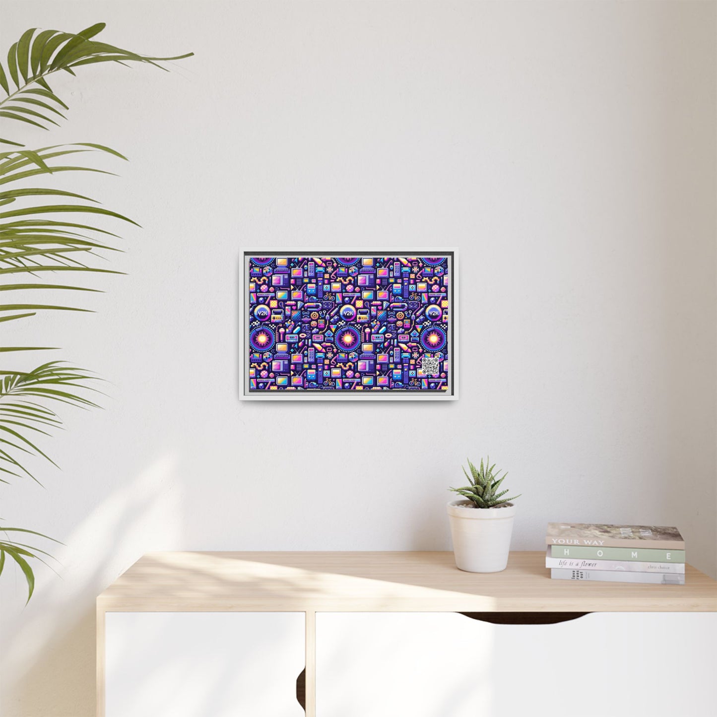 Digital Nostalgia Modern Retro Fusion Matte Canvas, Framed (multi-Color) - 8404 Design-64 B