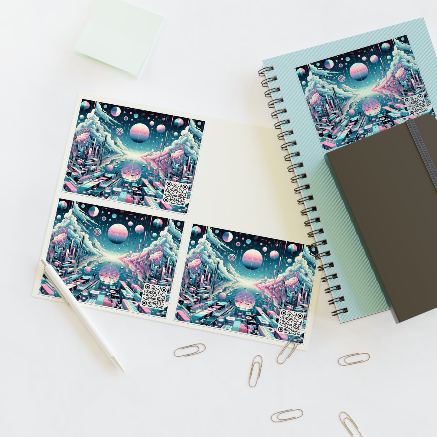Digital Dreamscapes Digitally-Inspired Streetwear With a Dreamy, Surreal Twist Sticker Sheets - 8404 Design-61