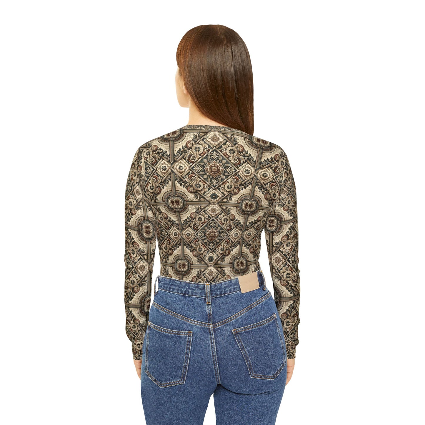 Graphic Workwear Capsule Artisanal Workwear Fusion Women's Long Sleeve V-Neck Shirt - 8404 Design-61