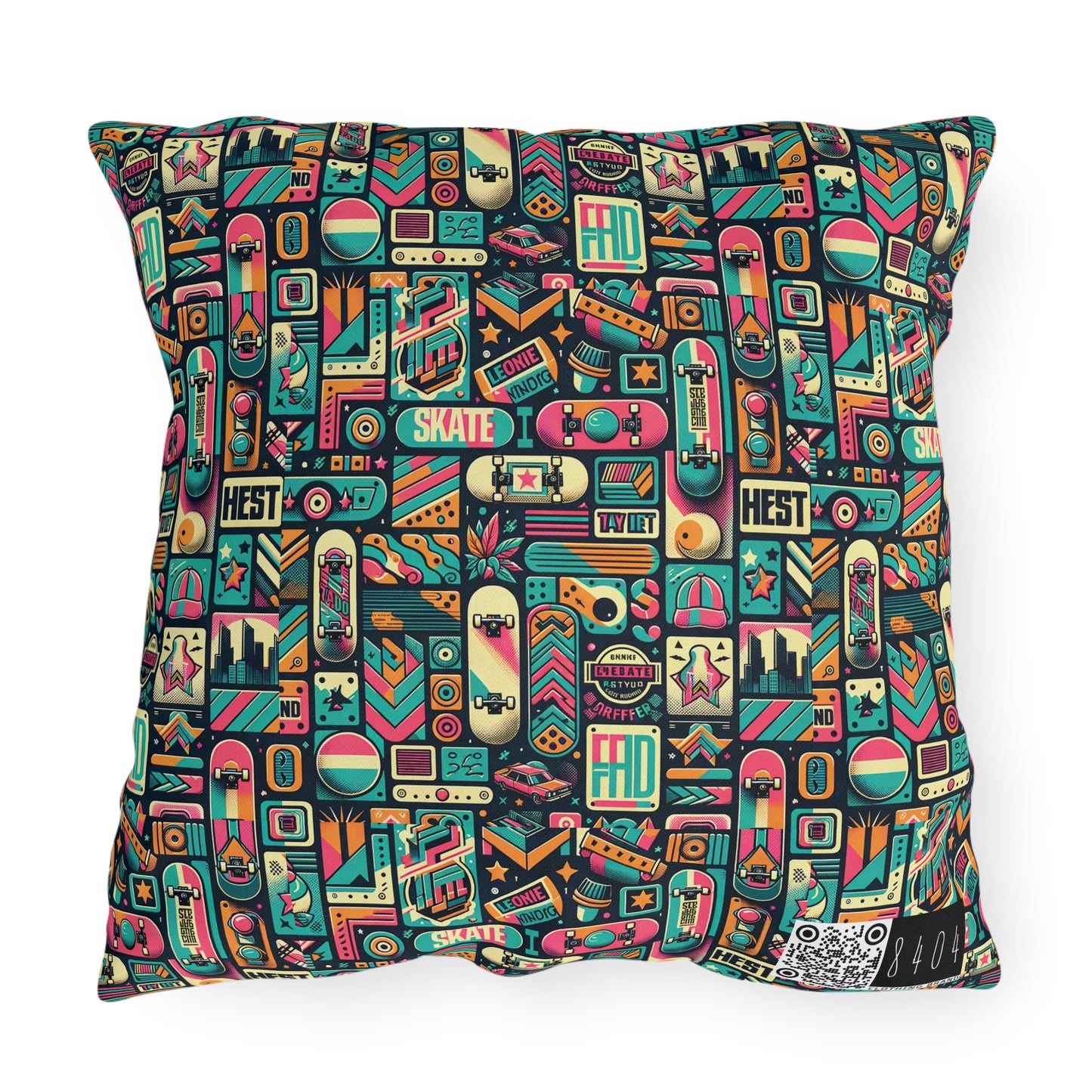 Skate Culture Revival Urban Retro Cool Outdoor Pillow - 8404 Design-61