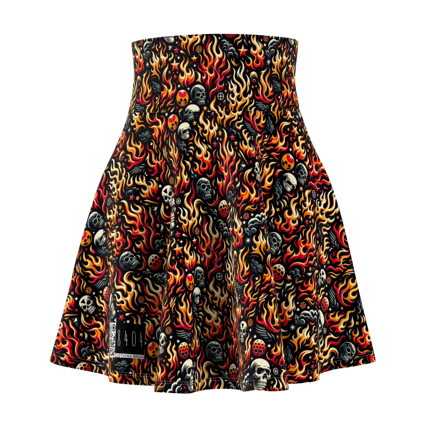 Flame Graphics Maximalist Streetwear Women's Skater Skirt - 8404 Design-76