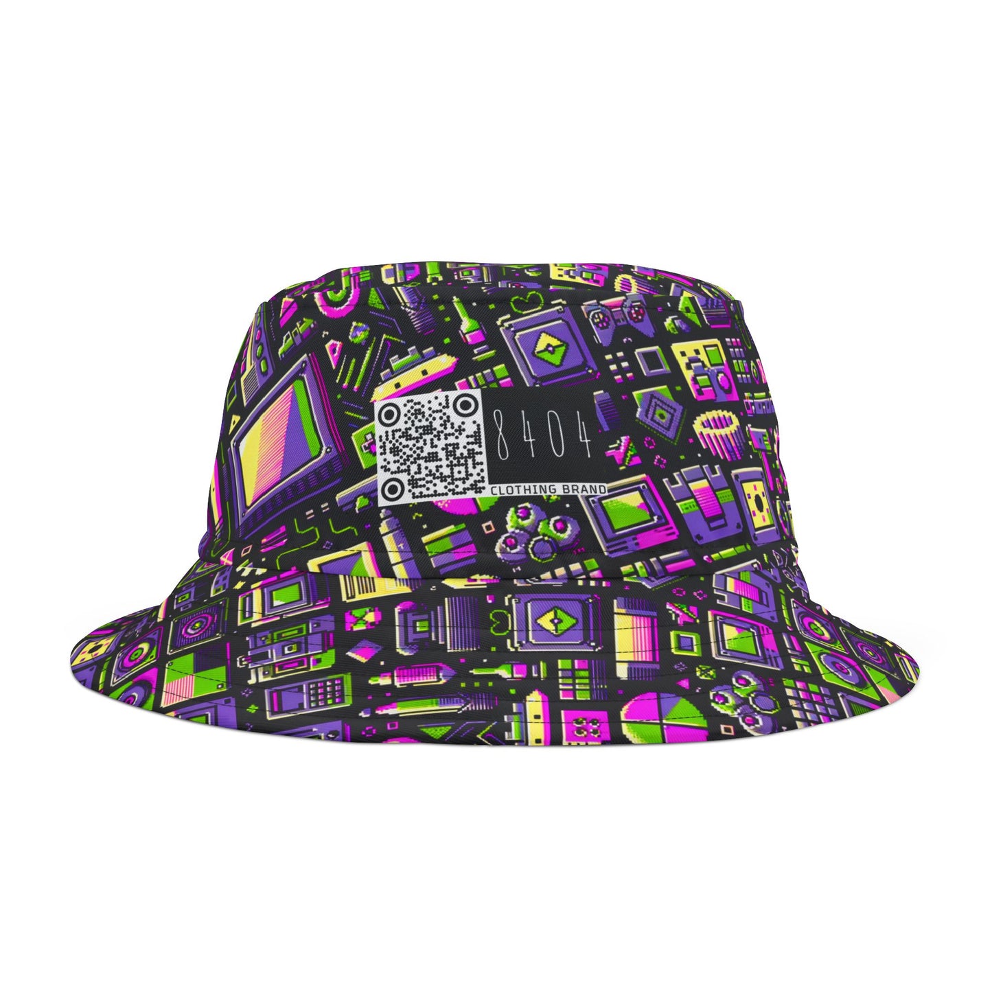 Digital Nostalgia Remix Modern Vintage Fusion Bucket Hat - 8404 Design-67