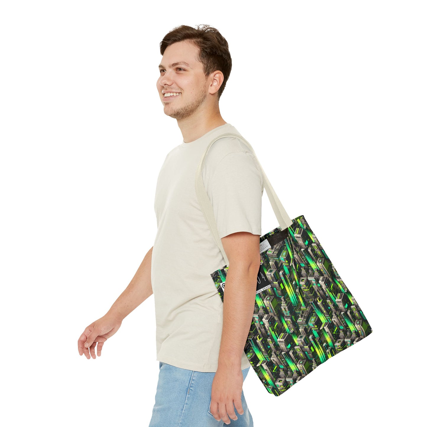 Digital Rebellion Tech-Forward Streetwear Tote Bag - 8404 Design-63