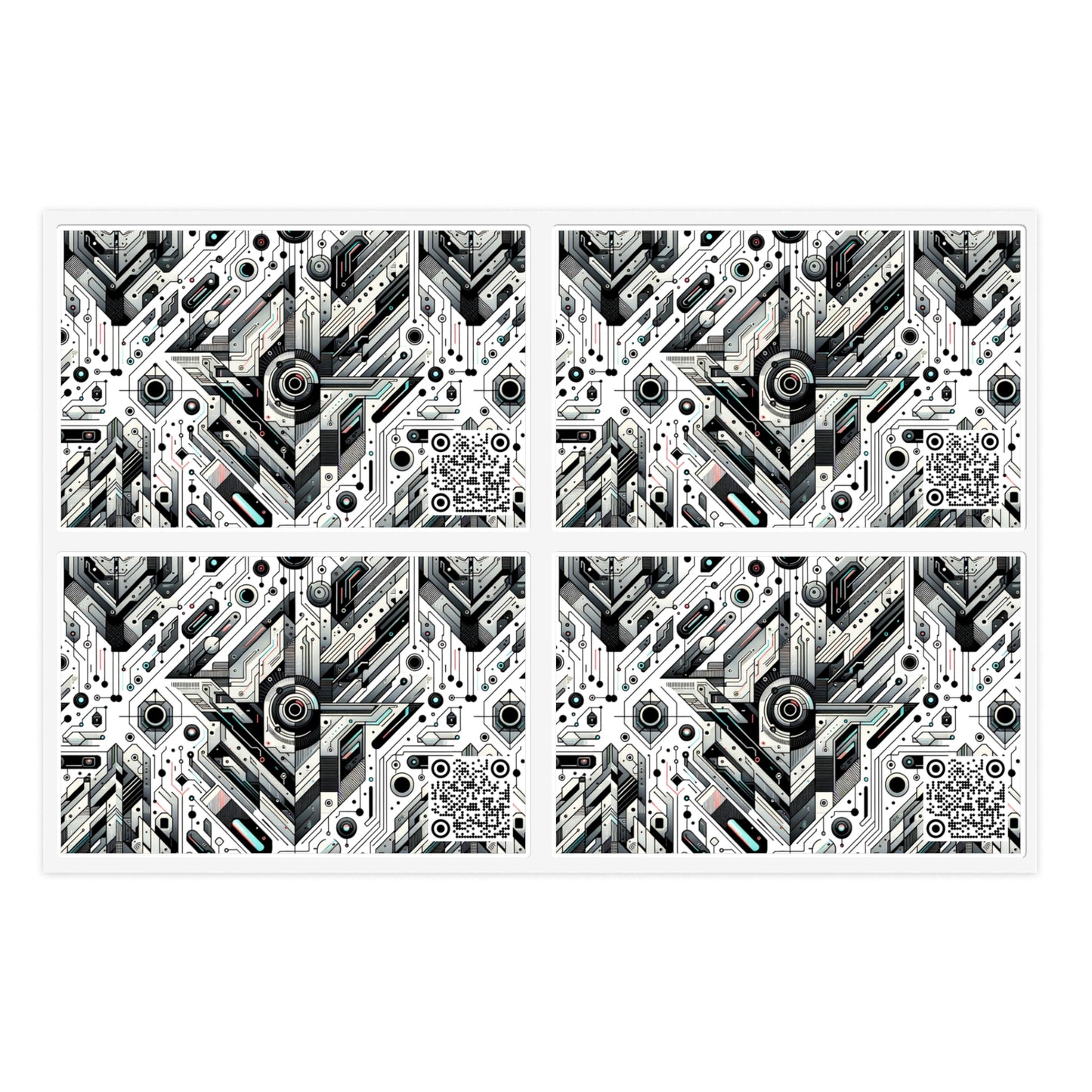 Tech-Infused Streetwear Tech-Forward Minimalism Sticker Sheets - 8404 Design-51