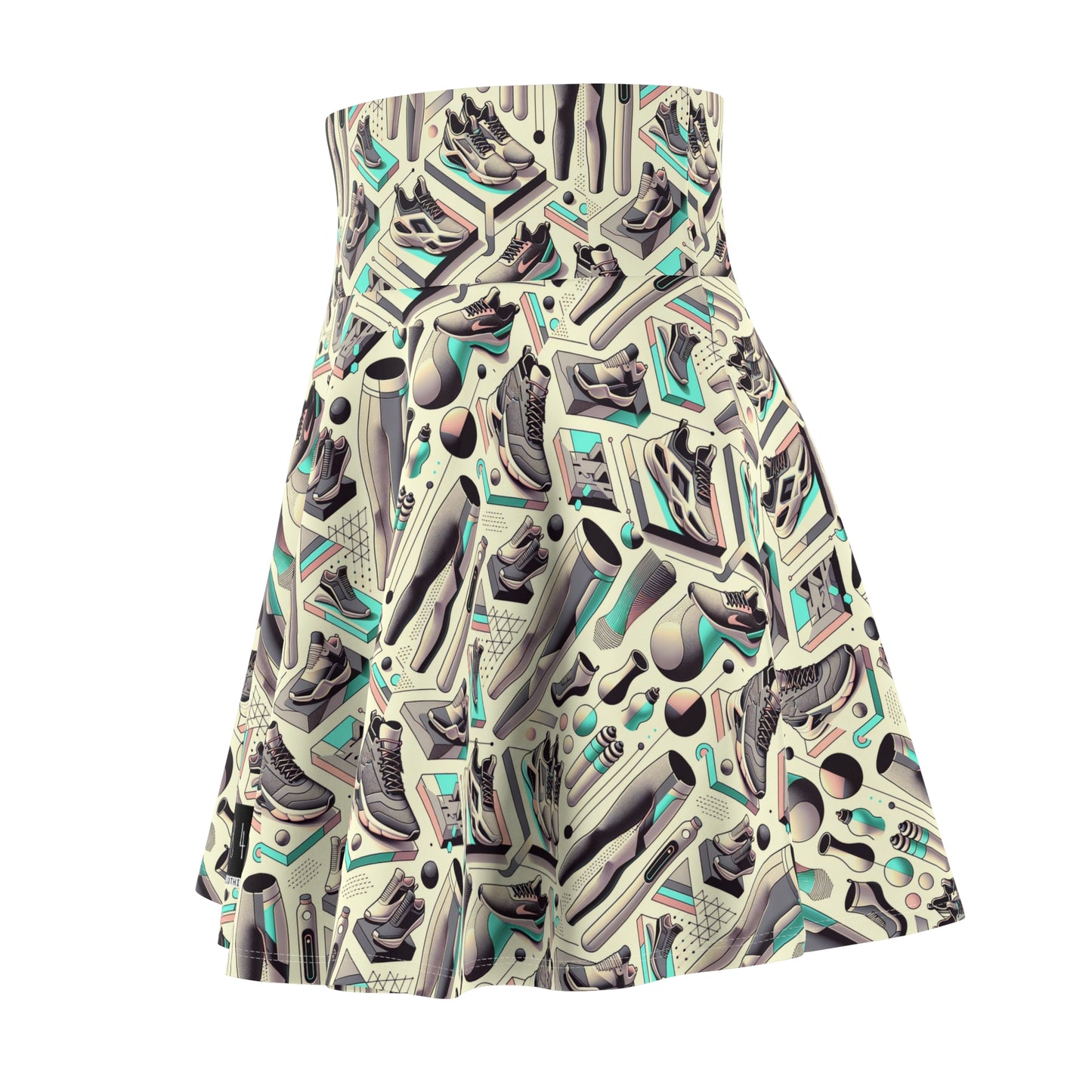 Tech-Infused Athleisure Futuristic Athletic Tech Women's Skater Skirt - 8404 Design-44