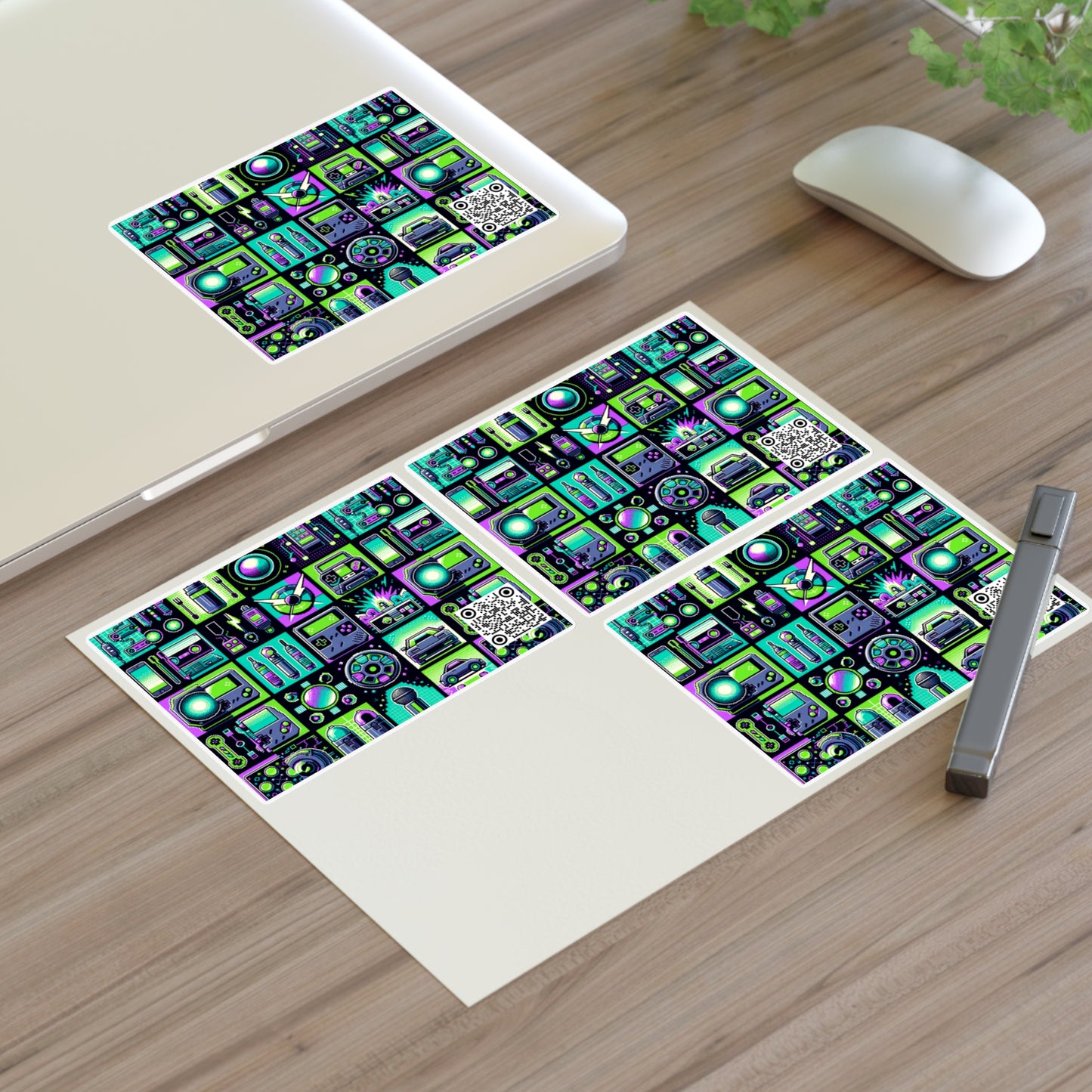 Retro Tech Graphics Tech-Inspired Nostalgia Sticker Sheets - 8404 Design-55
