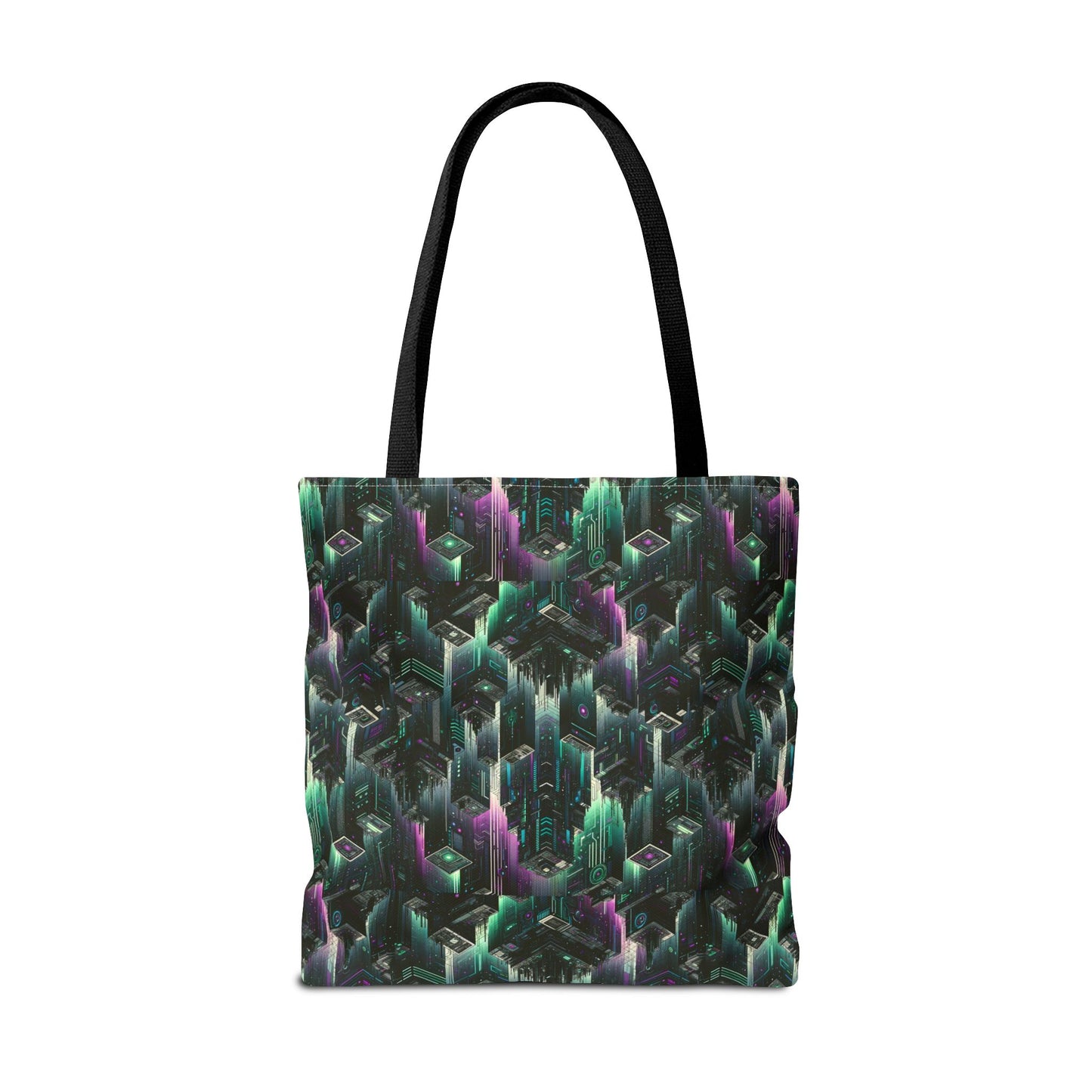 Tech Noir Aesthetics Tech-Forward Urban Dystopia Tote Bag - 8404 Design-44