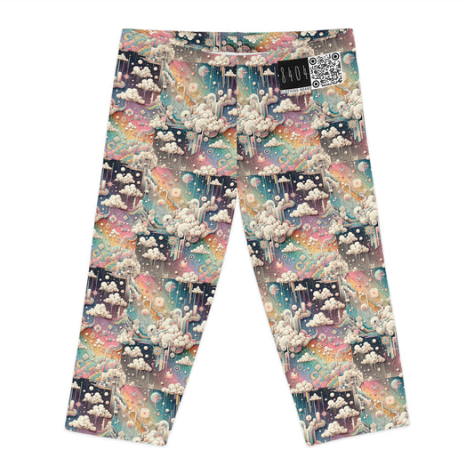 Digital Dreamland Whimsical and Nostalgic Streetwear With a Digital Twist Women's Capri Leggings - 8404 Design-52