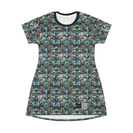 Tech-Infused Futurism Futuristic Tech T-Shirt Dress - 8404 Design-53