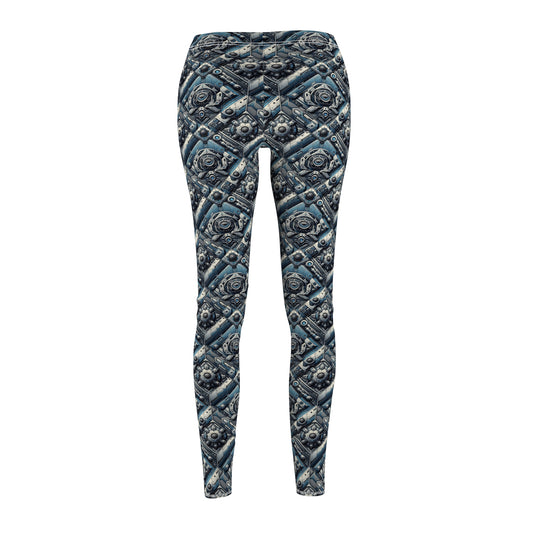 Tech Utility Fusion Tech-Forward Utility With a Futuristic Edge Women's Cut & Sew Casual Leggings - 8404 Design-43