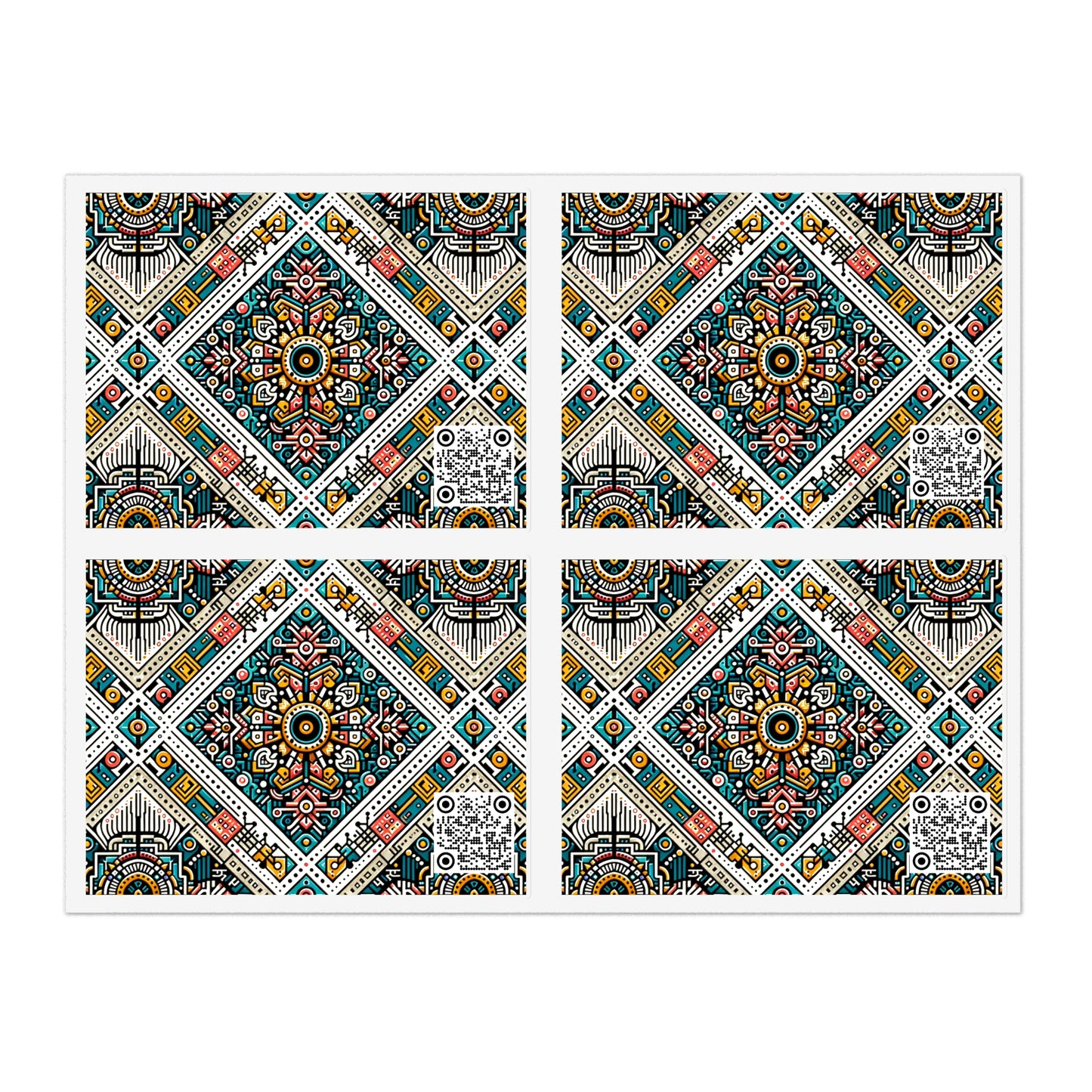 Cultural Fusion Tech Blend of Cultural Heritage With Tech-Inspired Elements Sticker Sheets - 8404 Design-64