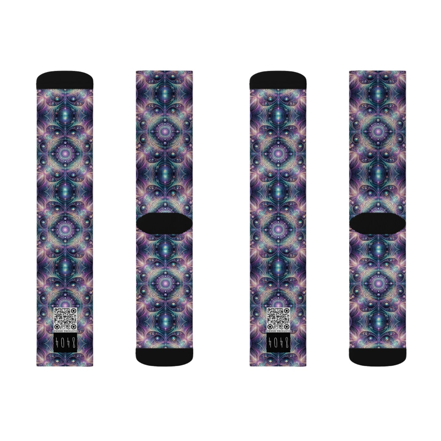 Iridescent Tech Fusion Tech-Forward Streetwear Sublimation Socks - 8404 Design-61