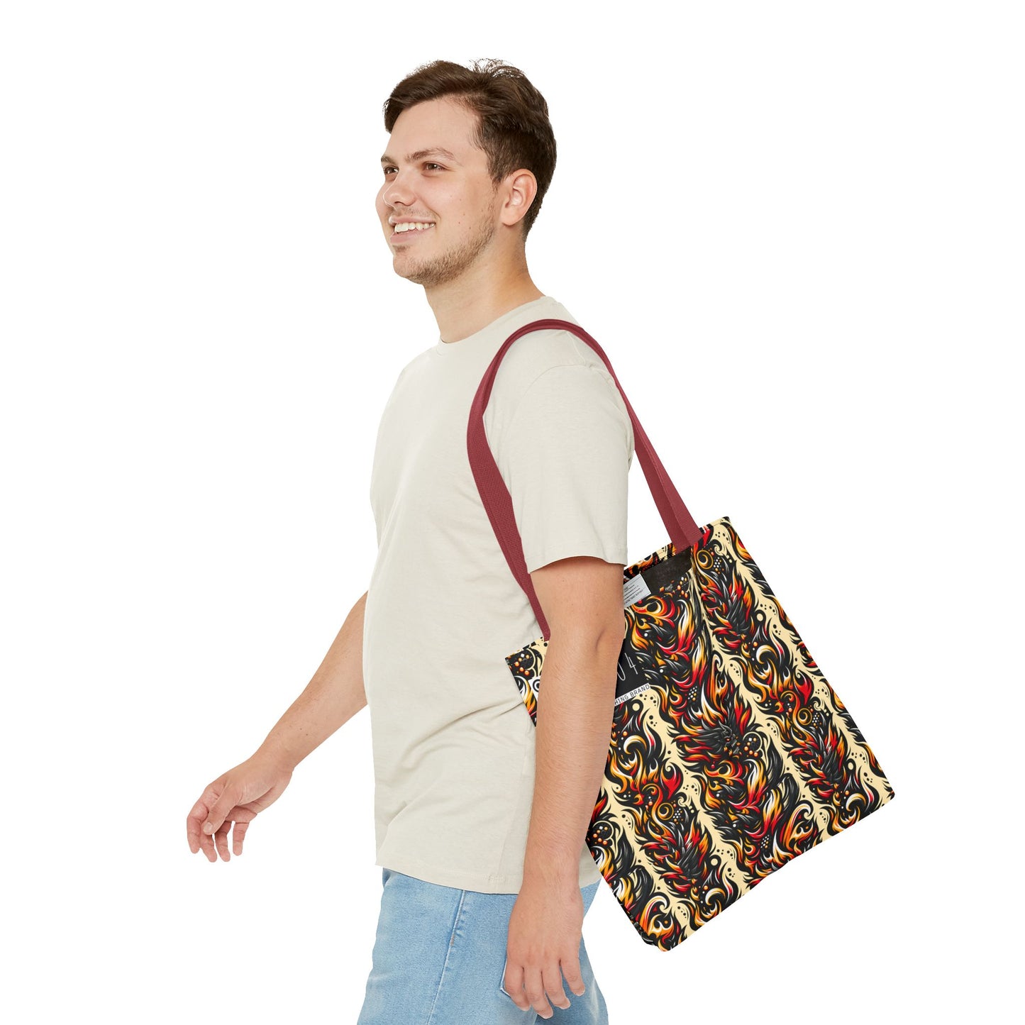 Flame Graphics Maximalist Streetwear Tote Bag - 8404 Design-65