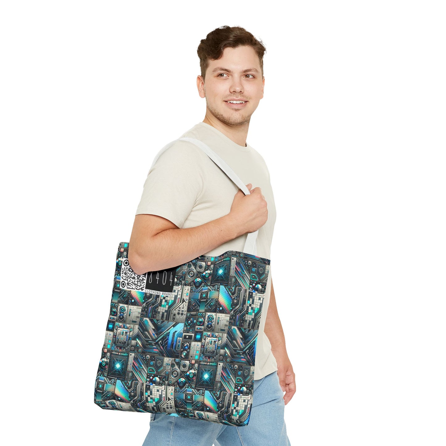 Tech-Infused Futurism Sleek Tech Edge Tote Bag - 8404 Design-48